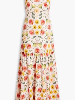 Cordelia gathered floral-print cotton-poplin maxi dress