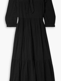 Giselle tiered cotton-gauze midi dress