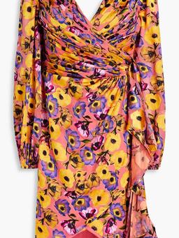Monika wrap-effect floral-print devoré-chiffon dress