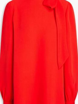 Tie-neck silk-crepe blouse