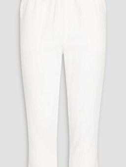 Cropped cotton-gauze bootcut pants