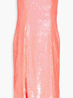 Strapless sequin-embellished jersey mini dress