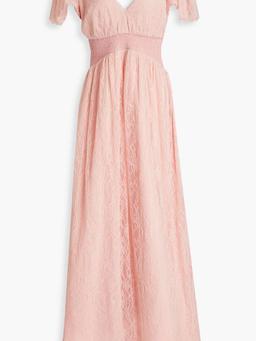 Charlsie smocked lace maxi dress