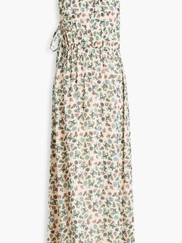 Printed georgette halterneck maxi dress