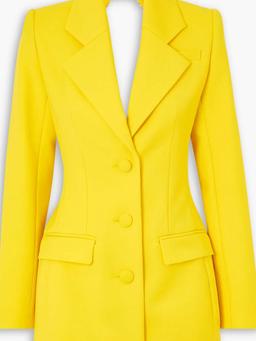 Cutout crystal-embellished wool-blend mini dress