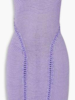 Wideturn strapless ribbed stretch-knit mini dress