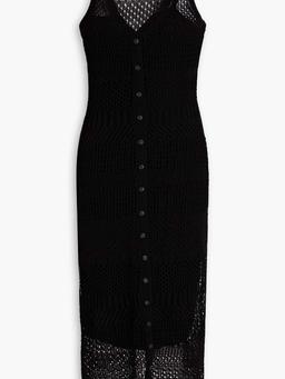 Mae open-knit cotton-blend midi dress