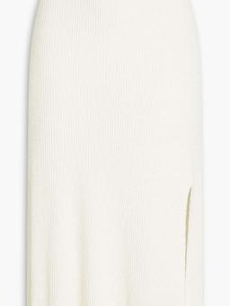 Soleil ribbed cotton-blend midi skirt