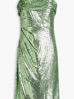Elise ruched sequined tulle dress