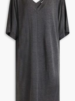 Bead-embellished cutout cashmere and silk-blend midi dress