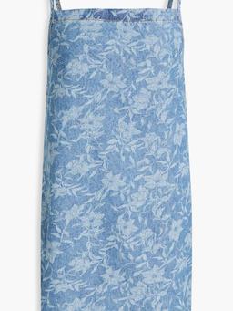 Floral-print denim mini dress