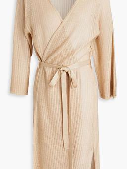 Rosie metallic crochet-knit coverup