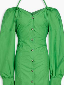 Alyssa cold-shoulder cotton-poplin mini dress