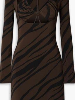 Aida cutout zebra-print stretch-jersey mini dress