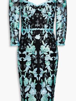 Cutout embroidered tulle dress