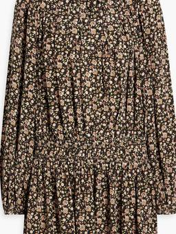 Essex shirred floral-print silk crepe de chine mini dress