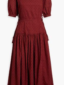 Nashua striped fil coupé cotton-jacquard midi dress