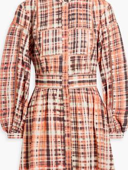 Charmese pintucked cotton-gauze mini shirt dress