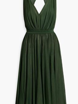 Cutout gathered knitted dress