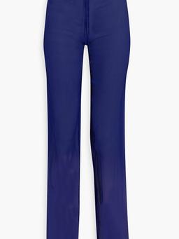 Silk-crepon straight-leg pants