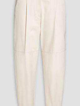 Cropped cotton-twill tapered pants