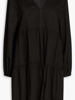 Tiered cotton-poplin mini dress