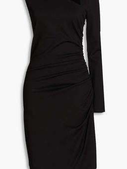 Skyler one-sleeve asymmetric crepe midi dress