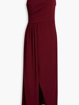 Camille one-shoulder draped jersey midi dress