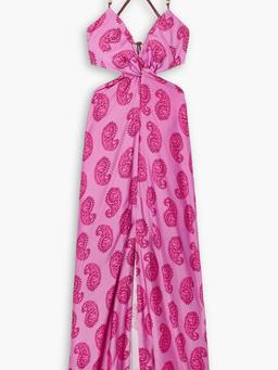 Leela cutout printed woven dress