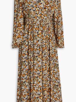 Colline floral-print crepe de chine midi dress