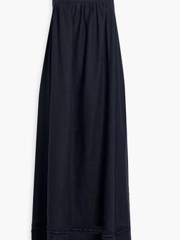 Celeste crochet-trimmed linen maxi dress