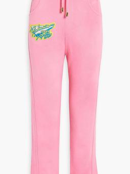 Appliquéd French cotton-terry track pants