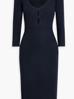 Cutout ribbed-knit dress