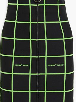Checked flocked twill mini skirt
