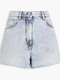 Acid-wash denim shorts