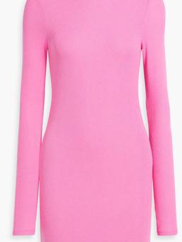 Ribbed stretch-modal jersey turtleneck mini dress