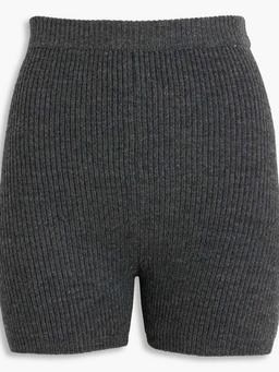 Ribbed wool-blend shorts