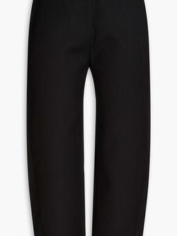 Cropped cotton-blend twill tapered pants