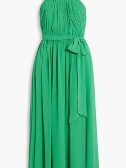 Gathered chiffon midi dress