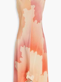 Printed silk midi dress