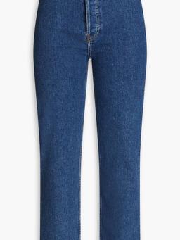 Cropped high-rise straight-leg jeans
