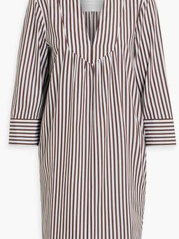 Cleo striped cotton-poplin mini dress