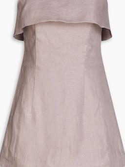 Elba strapless linen-twill mini dress