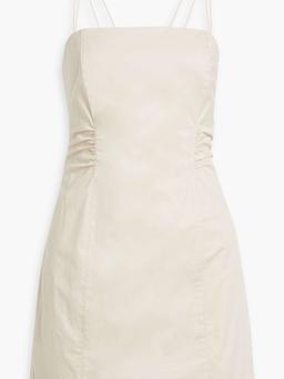 Cutout cotton-blend poplin mini dress