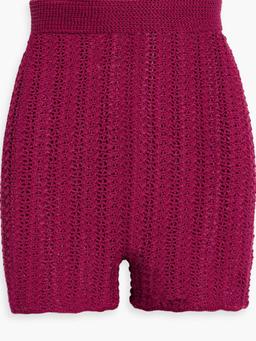 Lizzy crochet-knit Pima cotton shorts