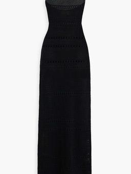 Glastonbury cutout open-knit cotton halterneck maxi dress
