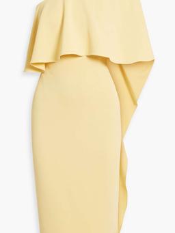 One-shoulder layered crepe dress