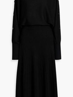 Dissect ribbed-knit midi dress