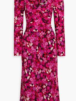 Branble floral-print silk-crepe midi dress