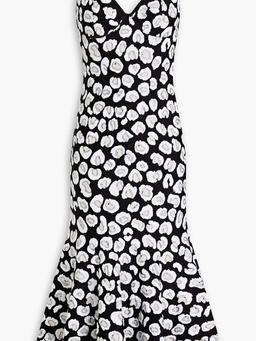 Leopard jacquard-knit midi dress